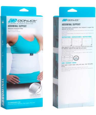 DonJoy DA161SR01-WHT-S/M Abdominal Support Elastic Wrap - Three Panel Design for Strain Relief | Fits 29-37 - Buy Online on GoSupps.com