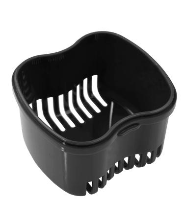 Denture Brush & Case for Travel | Denture Holder with Basket â€“ Mouth Guard & Retainer Container (Black) - Buy Online on GoSupps.com