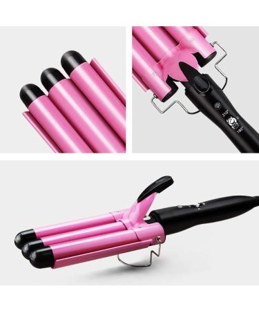 Hair Curler 3 Barrels Hair Waver Curling Iron Big Wave Hair Crimper Wand for Long Hair Electric Hair Crimpers Tongs with Two Speed Temp Control 25MM Pink Pink One Size - Buy Online on GoSupps.com