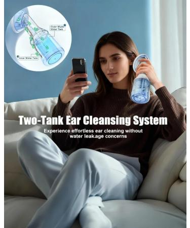 Ear Wax Removal Electric Ear Irrigator with Built-in Waste Tank & 4 Pressure Modes USB-C Rechargeable Water Flusher for Home Use IPX7 Waterproof 4 Tips (Blue) - Buy Online on GoSupps.com