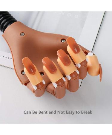 Hiistar Nail Training Practice Hand - Flexible Movable False Fake Hand for Manicure DIY - Brown - Buy Online on GoSupps.com