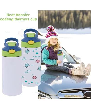 350ML Sublimation Sippy Cup with Double-Wall Insulation and Cleaning Brushes - Children's Stainless Steel Spill-Proof Tumbler (Blue-Green) - Buy Online on GoSupps.com