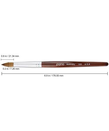 PANA Size 10 Kolinsky Hair Acrylic Nail Brush - Oval Crimped Shape with Mahogany Wood Handle - Perfect for Nail Extension and Manicure Pedicure - Buy Online on GoSupps.com