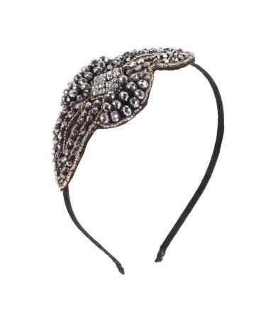 Minkissy Womens Headband Rhinestone Headband Rhinestones Beaded Miss Plate Headband