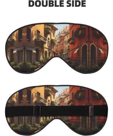 Shop Italian Street Print Unisex Sleep Eye Mask - Soft Comfort Travel Eye Shade for Yoga & Shift Work - Buy Online on GoSupps.com