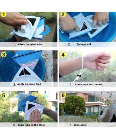 QTYUERGK Magnetic Double Side Glass Cleaner Window Clean Brush Glider Washing Brush Equipment Glass Wiper Cleaning Tool for Double Glazing Cleaners - Buy Online on GoSupps.com