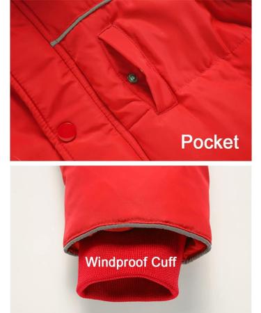 2PC Baby Snowsuit Set - Red Winter Puffer Jacket and Snow Pants | Kids Ski Suit Outfit 1-2 Years - Buy Online on GoSupps.com
