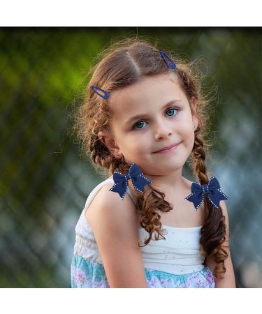 Buy BekeCidi 20-Piece Bow Hairdress Set | Sequin Bow Clips & Loop Hair Pins for Girls - Navy Blue | International Shipping Available - Buy Online on GoSupps.com