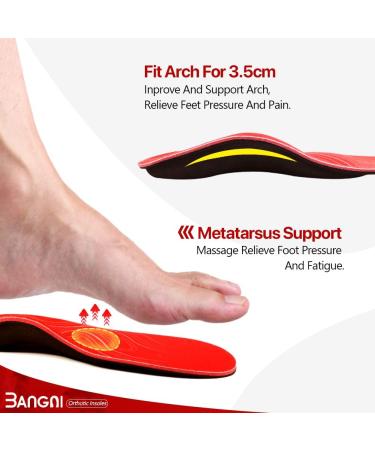 3ANGNI Arch Support Insoles for Plantar Fasciitis Relief | Orthotic Insoles for Flat Feet | Orthopedic Insoles for Women Men | Metatarsalgia Shoe Inserts - UK-8-270MM - Buy Online on GoSupps.com