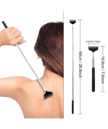 Jitnga 2-Pack Back Scratcher for Itching High-Quality Extendable Stainless Steel 20-68 cm Padded Handle Available in Black & Dark Green - Buy Online on GoSupps.com