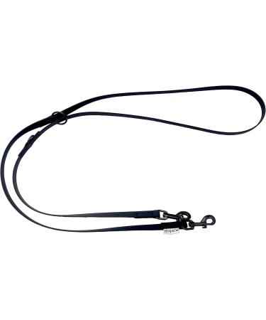 Biothane Dog Leash with Adjustable Hook for Small & Large Dogs - 2m to 5m Lengths (Black 3.50m x 13mm) - Buy Online on GoSupps.com