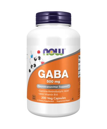 Now Foods GABA 500 mg 200 Veg Capsules