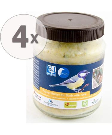 CJ Wildlife Peanut Butter for Birds with Nut Pieces - Economy Pack (4 x 330g) | Best Bird Food for Wild Birds - Buy Online on GoSupps.com