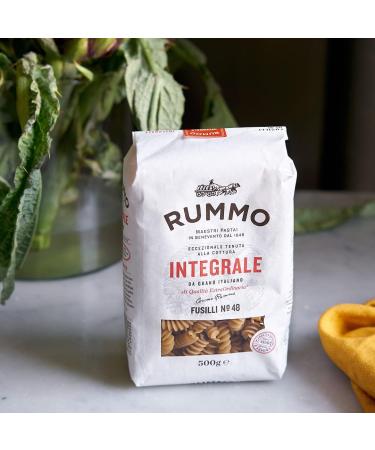 Rummo SpA Rummo Whole Wheat Fusilli Integrali No48 Nutritious Italian whole wheat pasta twisted for maximum sauce retention 500 g Pack of 1 - Buy Online on GoSupps.com