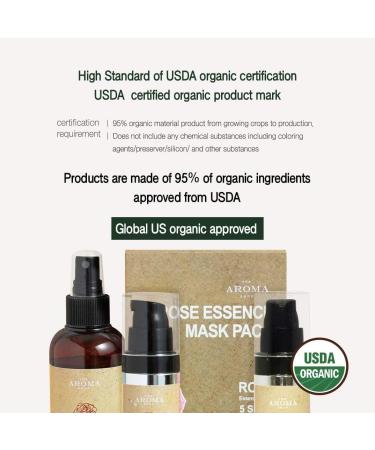 USDA Certified Organic Rose Toner - Chemical-Free Moisturizing & Soothing for Sensitive Skin | TheAromaShop Clean Beauty - 3.38 Fl Oz - Buy Online on GoSupps.com