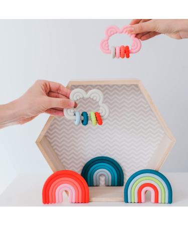 SUAVINEX Silicone Teether for 6+ Months - Flexible & Lightweight Cloud Design in Pink - Safe Teething Ring for Babies - Buy Online on GoSupps.com