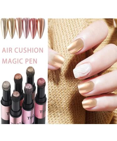  Gcroet_B205_1058272 Nail Powder Pen Chrome Glitter Nail Powder Mirror Effect Nails Gel Polish Pens DIY Decoration - Buy Online on GoSupps.com