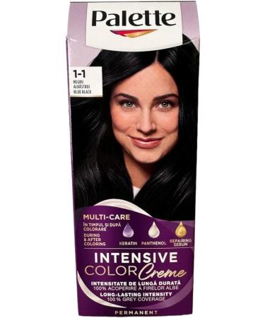 Permanent hair dye Palette Intensive Color Cream C1-Black Blue - Buy Online on GoSupps.com