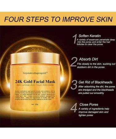 24K Gold Peel Off Mask - Anti-Aging Skin Whitening & Facelifting Facial Care - Buy Online on GoSupps.com