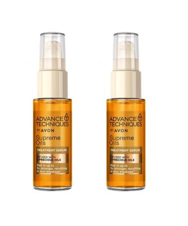 Avon Advance Techniques Supreme Oils Treatment Serum - 2x30ml Nourishing Hair Serum with 5 Natural Oils - International Shipping Available - Buy Online on GoSupps.com