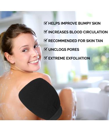 Valitic Exfoliating Glove for Body Scrub - Shower/Bath Mitt for Body & Face Exfoliation - Korean Style Dead Skin Remover - Pair Black - Buy Online on GoSupps.com