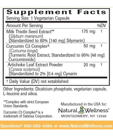 Natural Liver Support & Detox Supplements with Milk Thistle, Artichoke & Turmeric - Healthy Liver Function & Repair - Vegetarian Capsules - 30 Day Supply - Buy Online on GoSupps.com