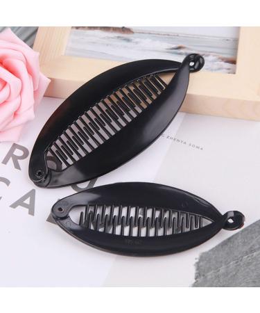 Numblartd 6Pcs Black Plastic Fish Shape Banana Hair Clip - French Fashion Ponytail Shark Clip Hair Comb for Women (4.5 inch) - Buy Online on GoSupps.com