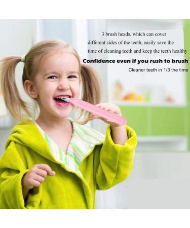 3-Piece Soft Three-Sided Toothbrush Set for Kids & Adults Slipproof Cleaning for Autism (Blue Yellow Green) - Buy Online on GoSupps.com