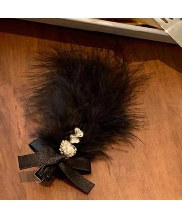 AJTUTUS Bowknot Feather Hair Clip for Girl 1920s Women FlapperCostume Hair Clip Side Hairclip Furry Hair Barrettes Accessories - Buy Online on GoSupps.com