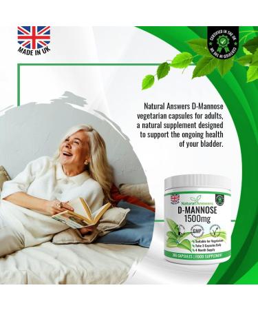 D-Mannose 1500mg | 365 Vegetarian Capsules | Precision Formula | Made in UK - Buy Online on GoSupps.com