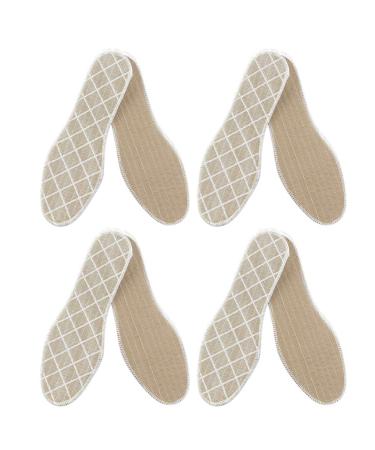 EXCEART 4 Pairs of Insoles Linen Bamboo Charcoal Breathable Deodorization Shoe Bamboo Charcoal Sports Insoles Pads Cushions Sports Insoles for Men Women (Size 44) Size 5