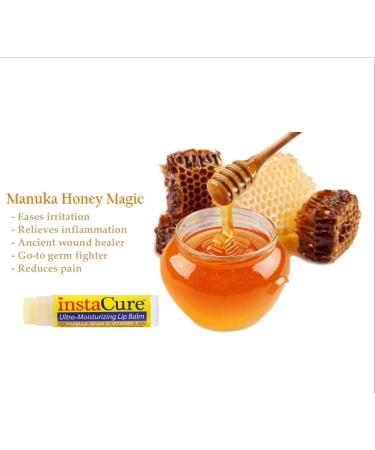 InstaCure Vanilla Bean & Peppermint Ultra-Moisturizing Lip Balm with Vitamin E | Manuka Honey Advanced Formula for Chapped Lips - Buy Online on GoSupps.com
