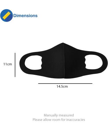 Washable Reusable Kids Black Face Mask Dustproof Mouth Cover Covering For Boys Girls Children Outdoors Indoors Cycling Ski Protection 1 Black - Buy Online on GoSupps.com