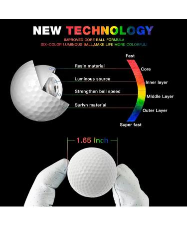 Glow in The Dark Golf Balls - Long Distance LED Night Glowing Colored Balls for Men, Women, and Children (6 Colors) - Buy Online on GoSupps.com