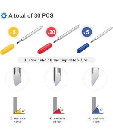 30PCS Fine Point Blades Set for Cricut Explore Air 2/Air 3/Maker 3 - 5 Shallow, 20 Standard, 5 Deep Cutting Blades Included - Buy Online on GoSupps.com