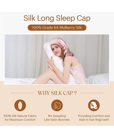 LilySilk 19 Momme 100% Real Silk Women's Sleep Cap - Rosy Pink - Buy Online on GoSupps.com