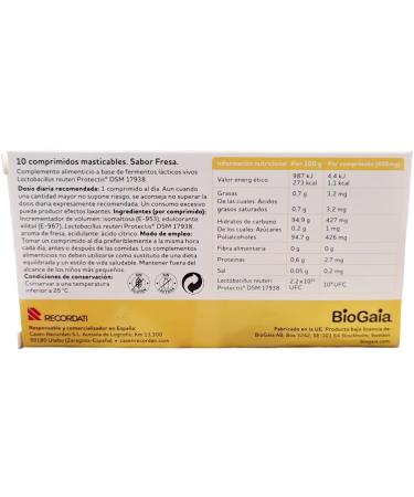 Reuteri Probiotic Tablets - 10 Strawberry Flavored Tablets for Gut Health Support - Buy Online on GoSupps.com