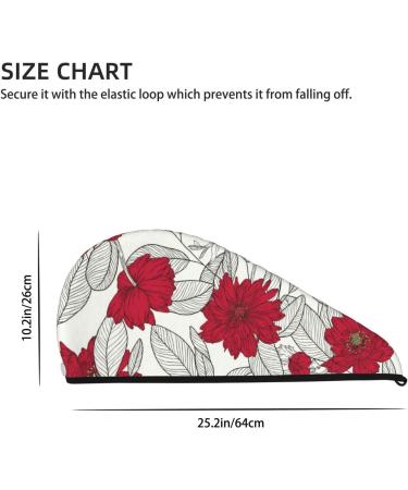 Soft Red & Grey Anemone Microfiber Hair Towel - Super Absorbent Quick Dry Wrap for Long Curly & Thick Hair - Buy Online on GoSupps.com