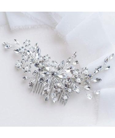 Xinyanmy Wedding Hair Comb with Pearls and Crystals Bridal Hair Accessories Rhinestone Headpieces for Bride and Bridesmaids - Buy Online on GoSupps.com