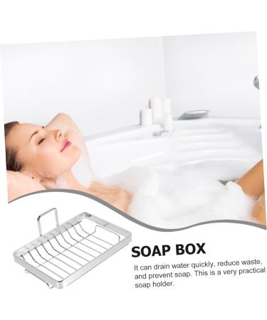 Ciieeo 4pcs Soap Box Wall Soap Rack Soap Dish Organizer Wall Soap Holder Soap Holder with Drain Bathroom Soap Holder Water Kitchen Soap Holder Drain Rack Stainless Steel Household - Buy Online on GoSupps.com