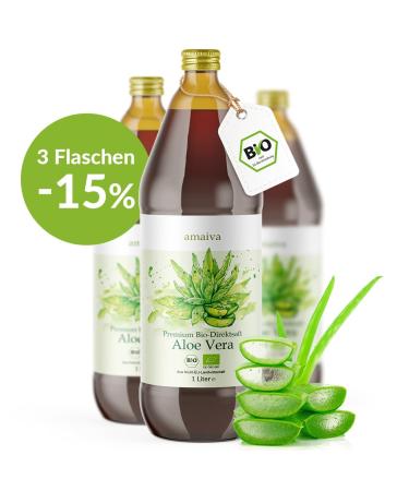 Aloe Vera Juice 100% Organic - Premium Quality 3L Pack | Introductory Offer | 1200mg Aloverosis Filtered & Direct from Germany - Buy Online on GoSupps.com