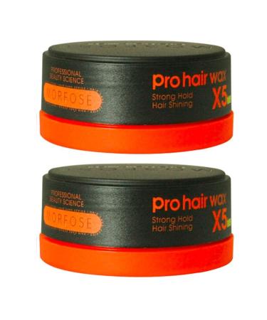 Morfose Professional X5 Wax, Hair Wax for Men and Women, Clean Drying, No Dandruff, Perfect Look, Styling Gel, Pomade, Hair Gel, (2 x 150 ml, Strong Hold)