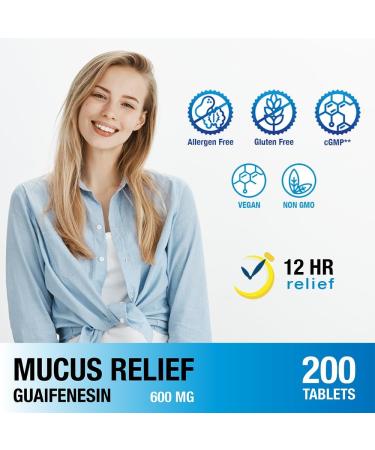 Buy Puregen Labs Mucus Relief 600mg - 12 Hour Extended Release Expectorant 200 Count - Chest Congestion Relief High Potency Guaifenesin - Buy Online on GoSupps.com