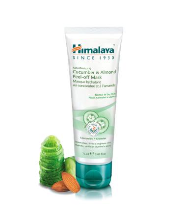 Himalaya Moisturizing Cucumber and Almond peel-off mask |With fruit aha acids and antioxidants |Cleansing face mask |Brightens and Tones the Skin |Moisturizing Mask -75ml