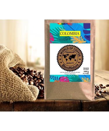 Coffee beans 1kg Natural 100% Arabica - Exclusive origin Colombia - Rated 82 points by the Specialty Coffee Association (SCA) - for its aromatic flavor and excellence - Buy Online on GoSupps.com