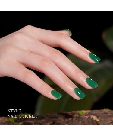 JMEOWIO Gel Nail Stickers Dark Green Semi Cured Gel Nail Strips Wraps UV/LED Nail Supplies Nail Art Design Decoration Accessories - Buy Online on GoSupps.com