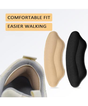 Self-Adhesive Heel Pads for Too Big Shoes - 4 Pairs + Black | Prevent Heel Slip and Blister | Improved Shoe Fit and Comfort - Buy Online on GoSupps.com
