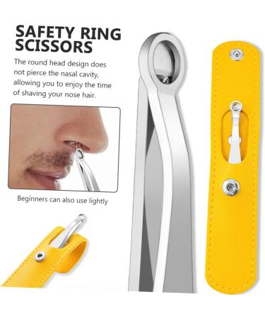 Beaupretty 3 Sets Stainless Steel Nose Hair Clippers - Portable Nasal Trimming Tool for Effortless Brow Grooming | Yellow - 9.8x2.9cm - Buy Online on GoSupps.com
