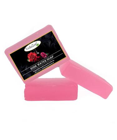 Rosewater Handmade Soap Bars - Set of 3 (125g) | Herbal Natural Formula | Hydrates & Nourishes All Skin Types | Removes Impurities - Buy Online on GoSupps.com