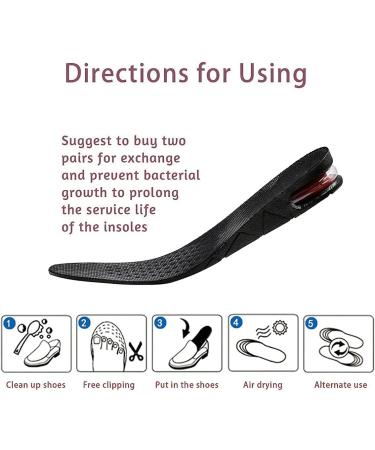 Wefive Air Cushion Height Increase Insoles - 3-Layer Taller Shoe Inserts for Men and Women (Style 2) - Buy Online on GoSupps.com